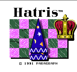 Hatris title screen for NES